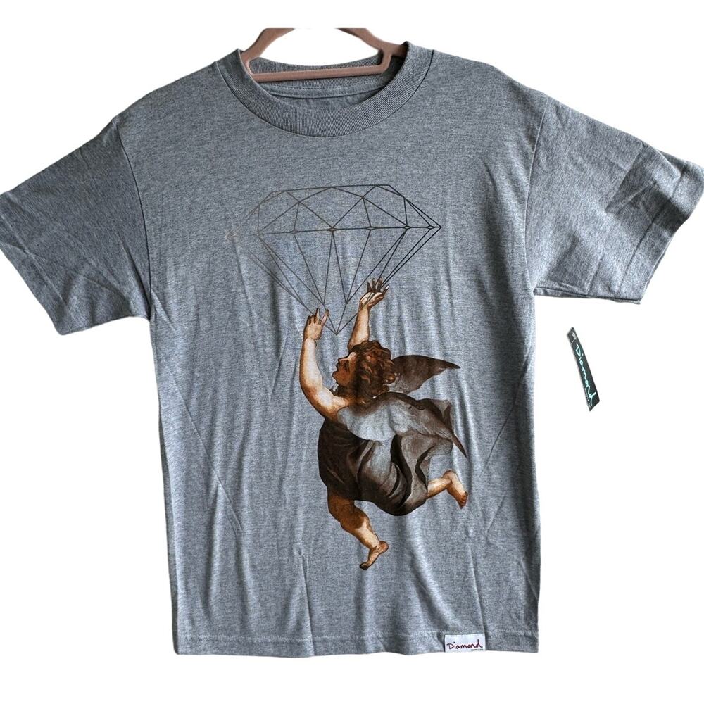 Diamond Supply - Quality Mens Diamond Angel Small T-Shirt Gray NWT 100% Cotton